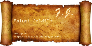 Falusi Jolán névjegykártya