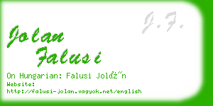 jolan falusi business card